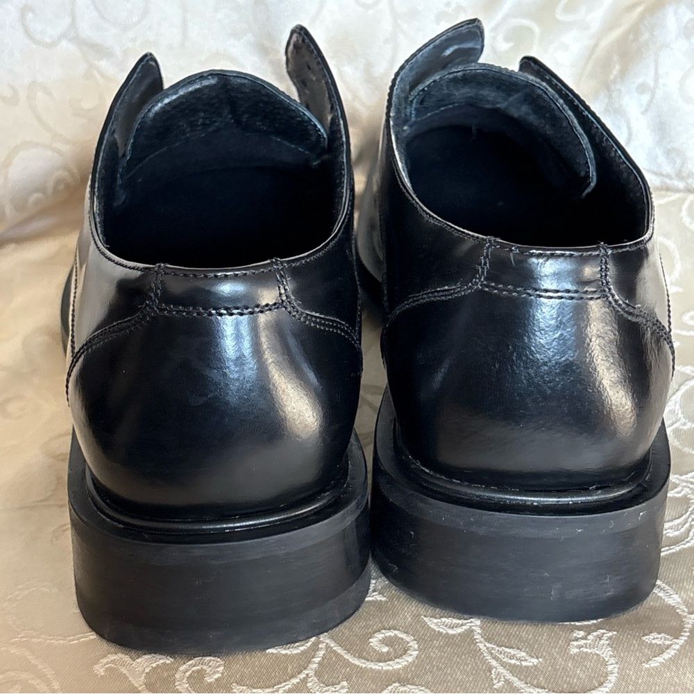 Kenneth Cole Reaction Mens Oxford Size 11.5 Wide, Black Leather Shoe excellent - Picture 11 of 14